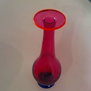 Orrefors red crystal vase